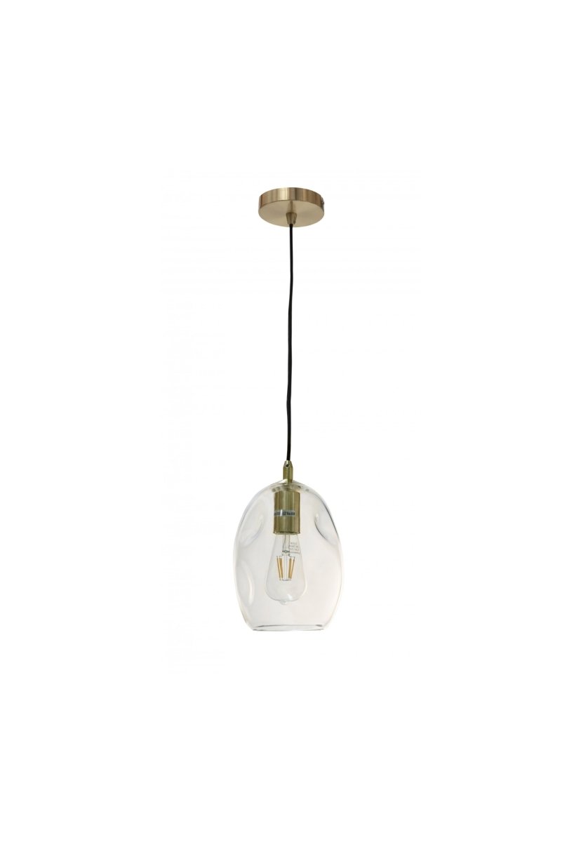 Eva 1L Clear Glass Small Pendant Black SuspensionFiorentinoEVA-Sm-CLR- Grand Chandeliers