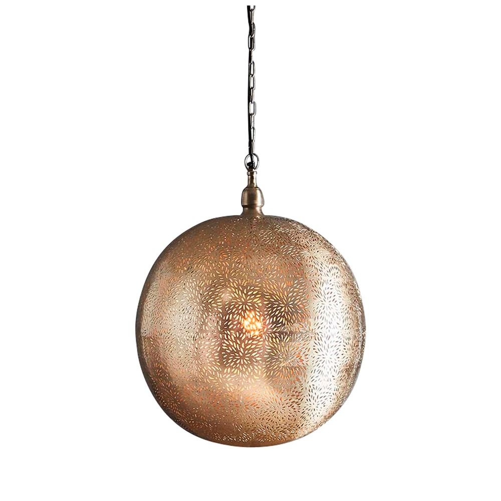 Orion - Nickel - Large Perforated Ball Pendant LightZafferoZAF10224- Grand Chandeliers